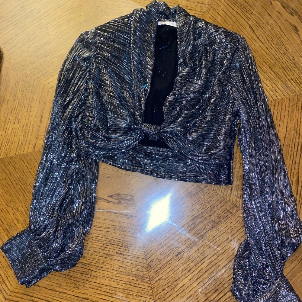 Zara metallic skirt and shirt set - Picture 2 of 4